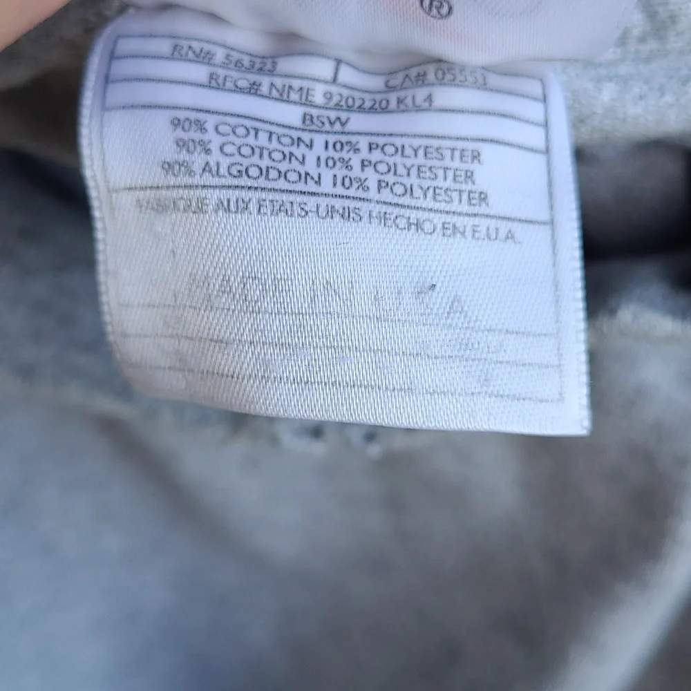 NIKE‎ Check Logo USA Cotton Grey Mens Large Long Sleeve Shirt Y2K 90s RARE